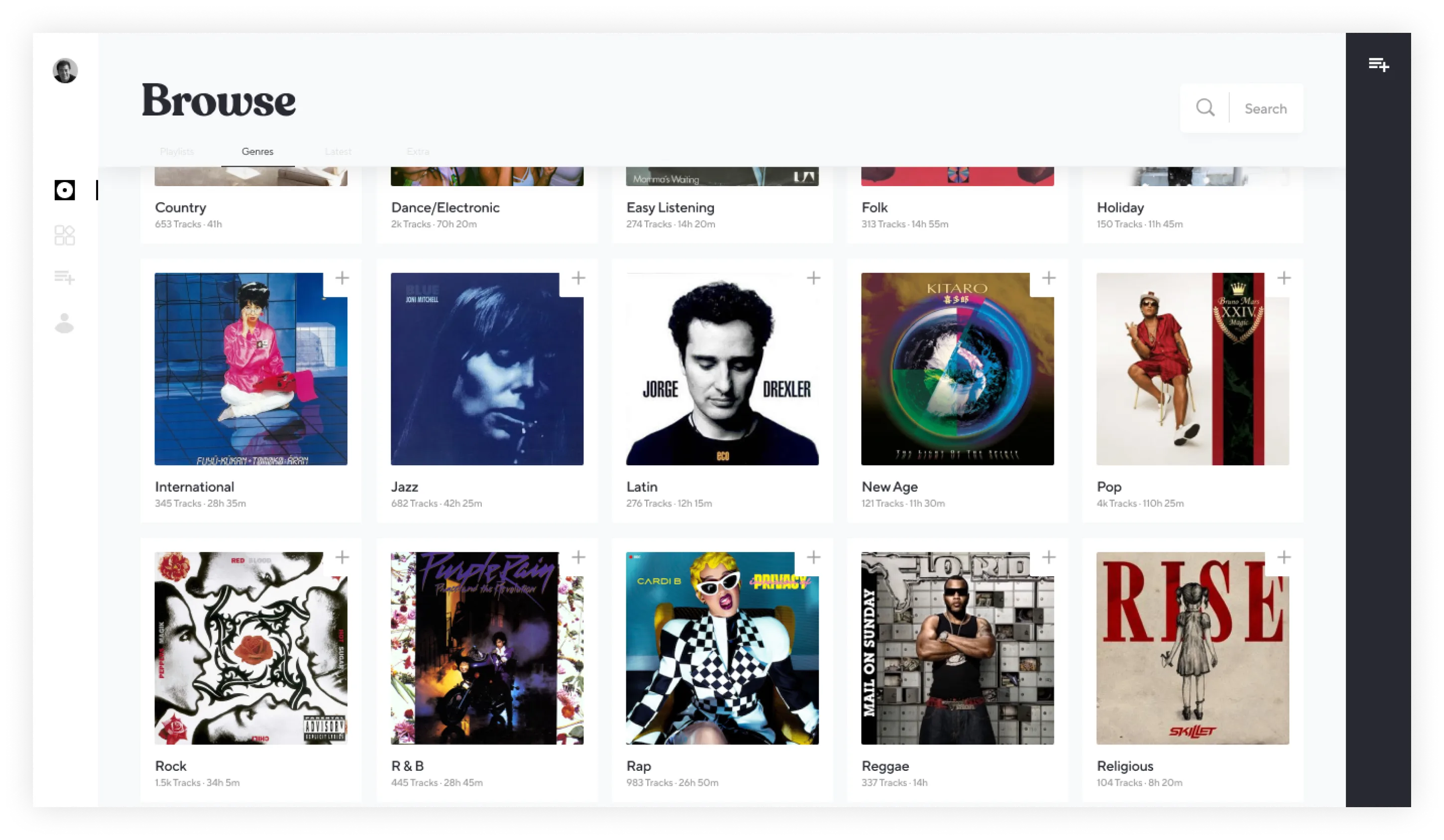 Music licensing service mockup 1